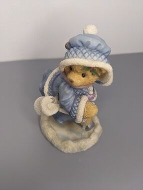 1997 Enesco Cherished Teddies Candace Skating On Holiday Joy Winter Figurine